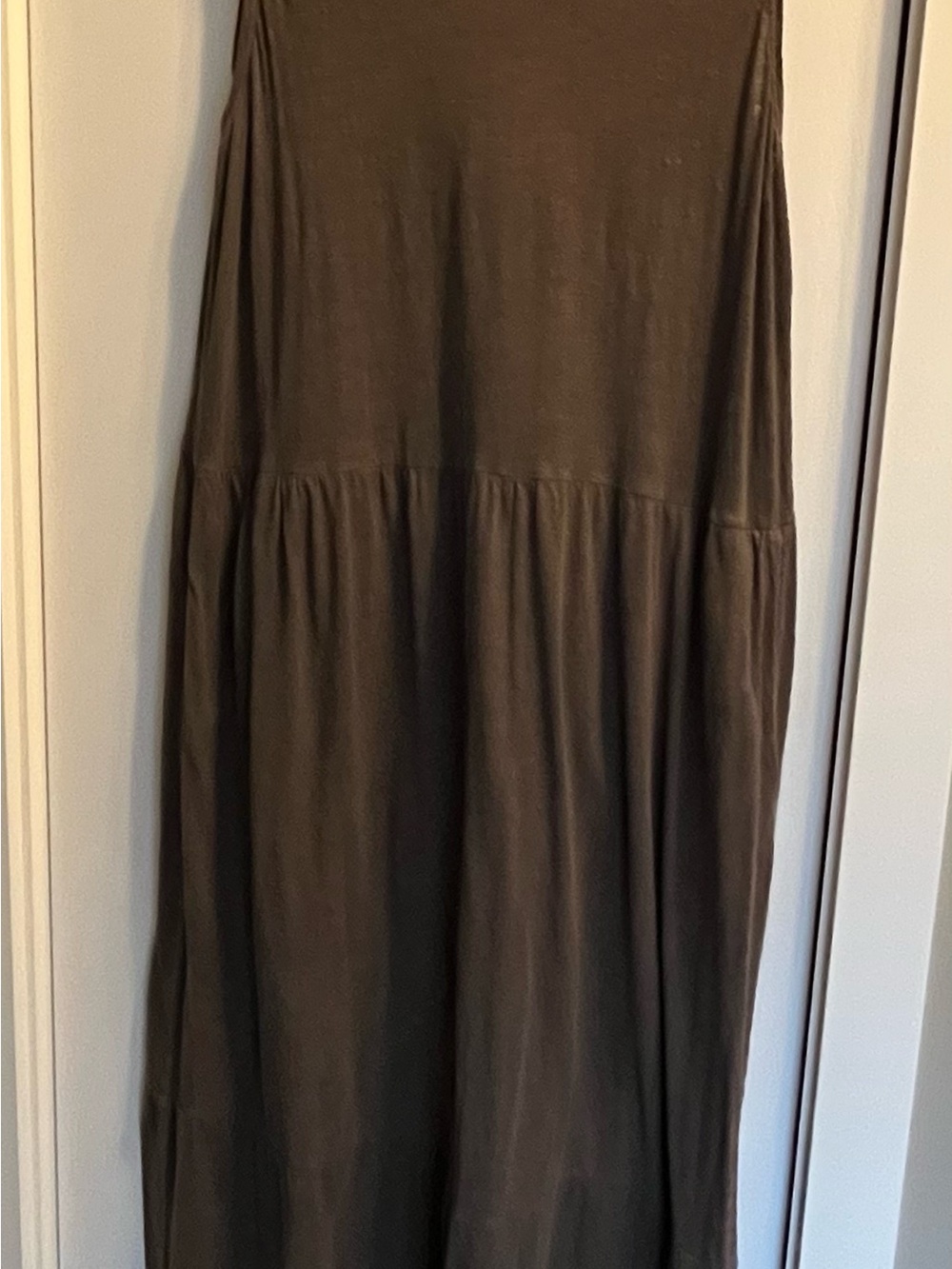 Eileen Fisher Women’s Olive Green Maxi Dress Comfortable Flowing Design